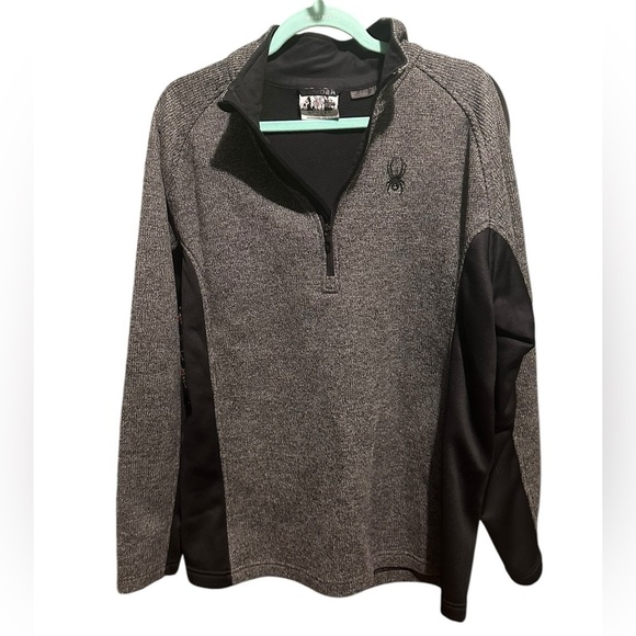 Spyder Gray and Black Quarter-Zip Sweater size XL - Picture 4 of 6